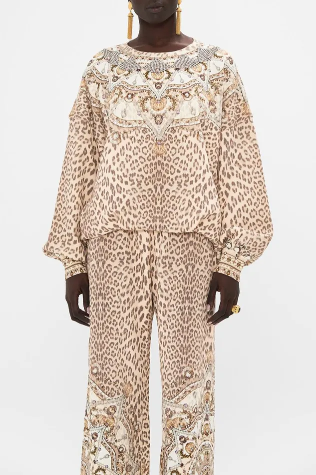 EMBELLISHED TUCK DETAIL SWEATER GROTTO GODDESS Grotto Goddess Womens Camilla Knitwear