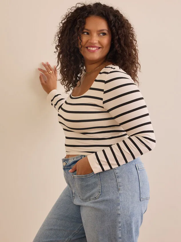 Emerson Striped Top Ivoryblack Women Altar039d State Tops