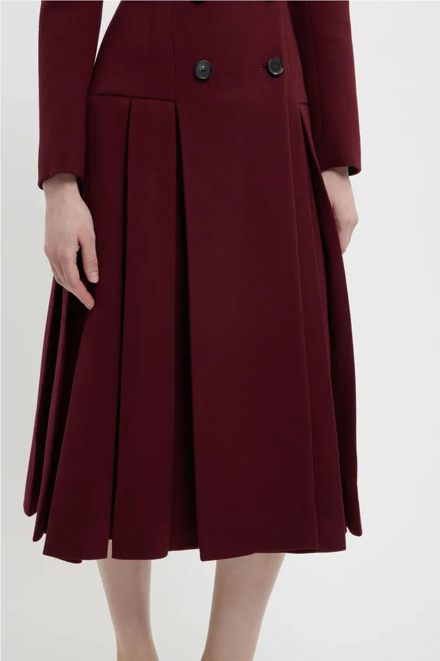 Emilia Wickstead Chaney Dress In Burgundy Double Crepe Women Dresses