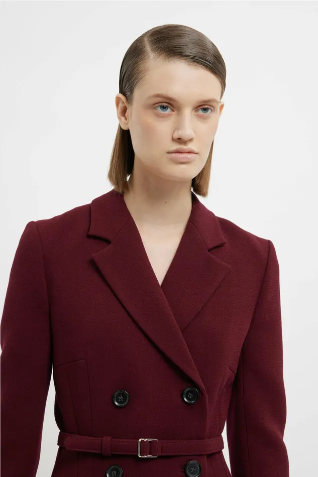 Emilia Wickstead Chaney Dress In Burgundy Double Crepe Women Dresses
