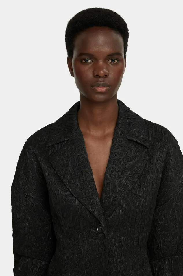 Emilia Wickstead Jaya Tailored Dress In Black Seersucker Mikado Women Jackets And Coats Emilia Wickstead Jaya Tailored Dress In Black Seersucker Mikado Women Jackets And Coats