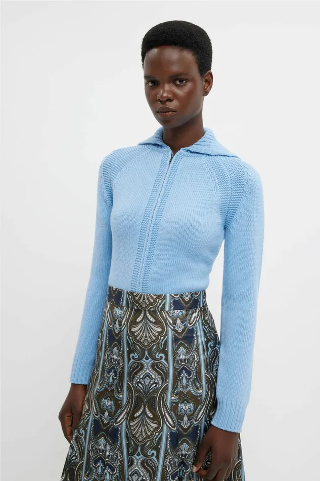 Emilia Wickstead Kensie Dress In Blue Paisley Silk Twill Women Skirts