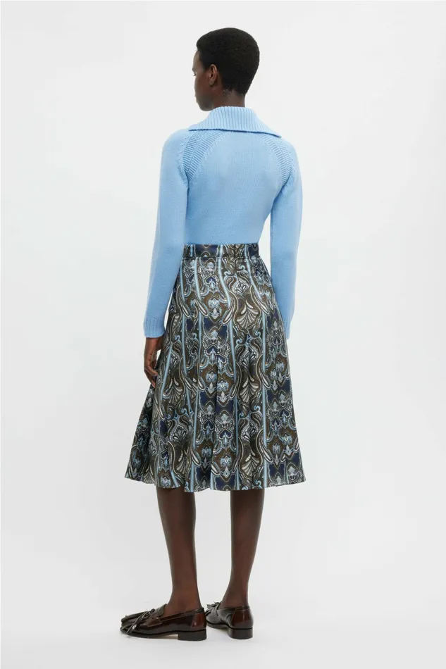 Emilia Wickstead Kensie Dress In Blue Paisley Silk Twill Women Skirts