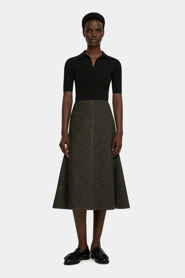Emilia Wickstead Queenie Skirt In Black Denim Women Skirts