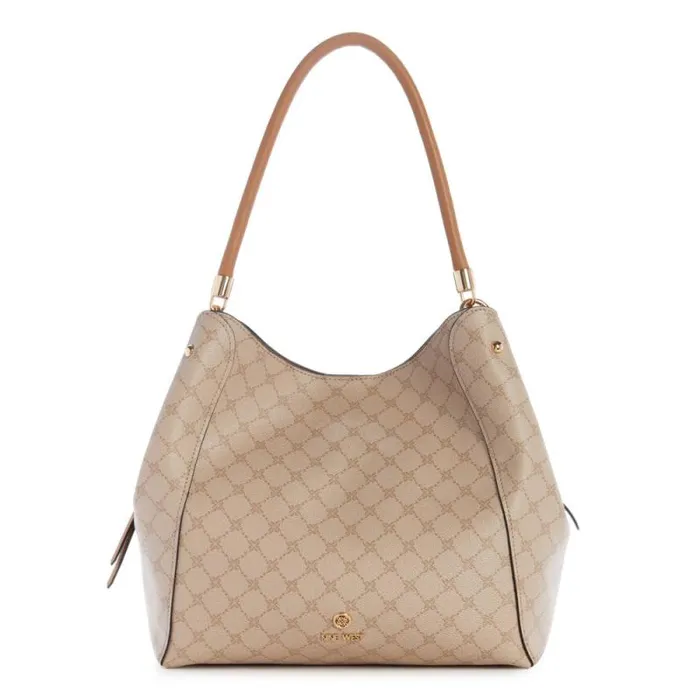 Etta Jet Set Carryall Khaki Logocamel Women Nine West Satchels and Shoulder Bags