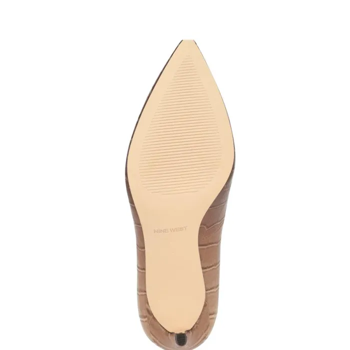 Ezra Pointy Toe Pumps Nude Ombre Croco Women Nine West Heels