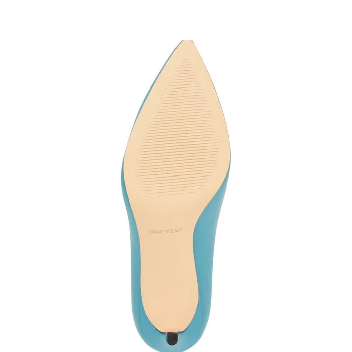 Ezra Pointy Toe Pumps Teal Blue Leather Women Nine West Heels Ezra Pointy Toe Pumps Teal Blue Leather Women Nine West Heels