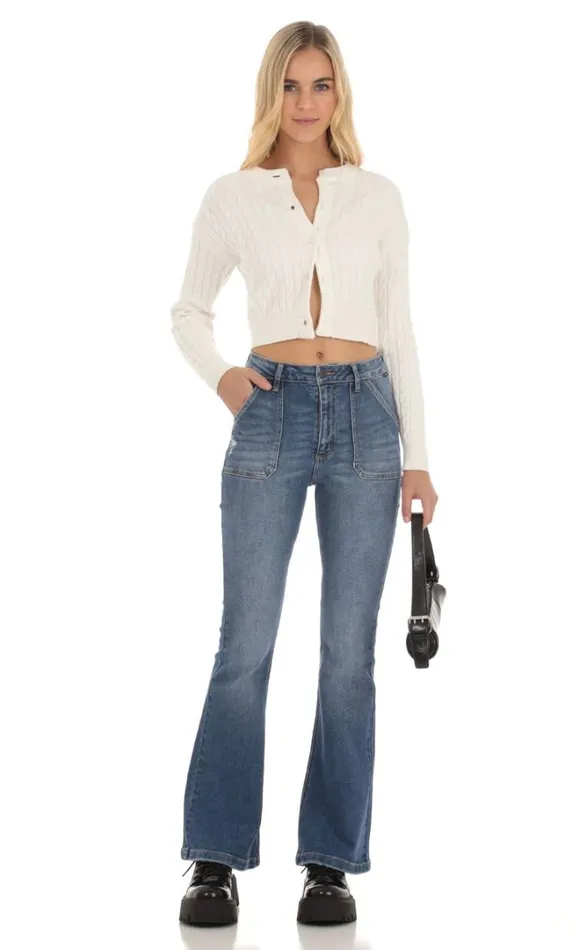 Faded Flare Jeans Denim Women LUCY IN THE SKY Jeans
