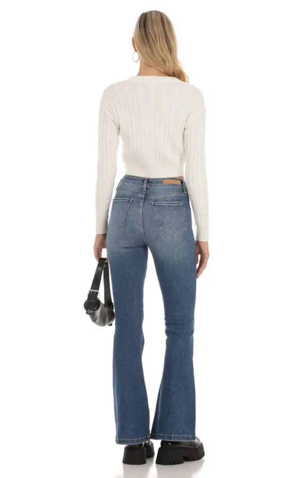 Faded Flare Jeans Denim Women LUCY IN THE SKY Jeans