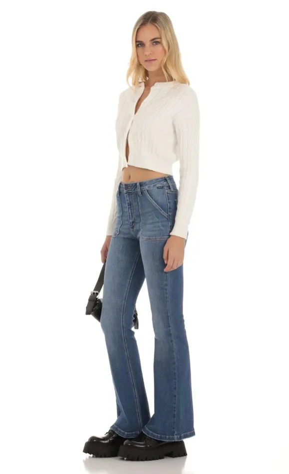 Faded Flare Jeans Denim Women LUCY IN THE SKY Jeans