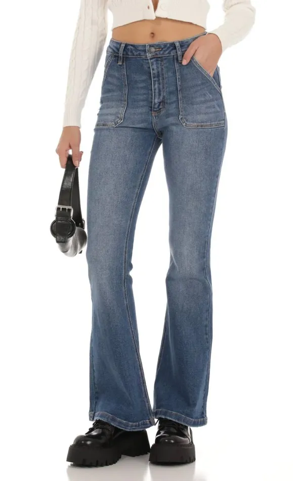 Faded Flare Jeans Denim Women LUCY IN THE SKY Jeans