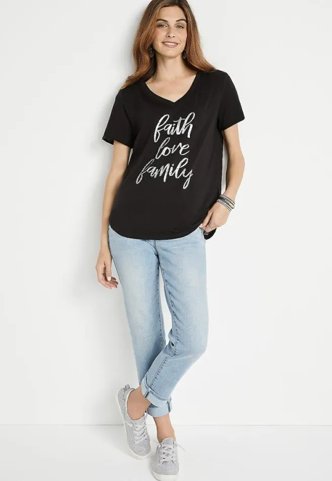 Faith Love Family Graphic Tee Women Maurices Tops