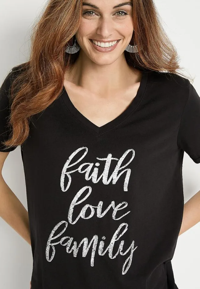 Faith Love Family Graphic Tee Women Maurices Tops
