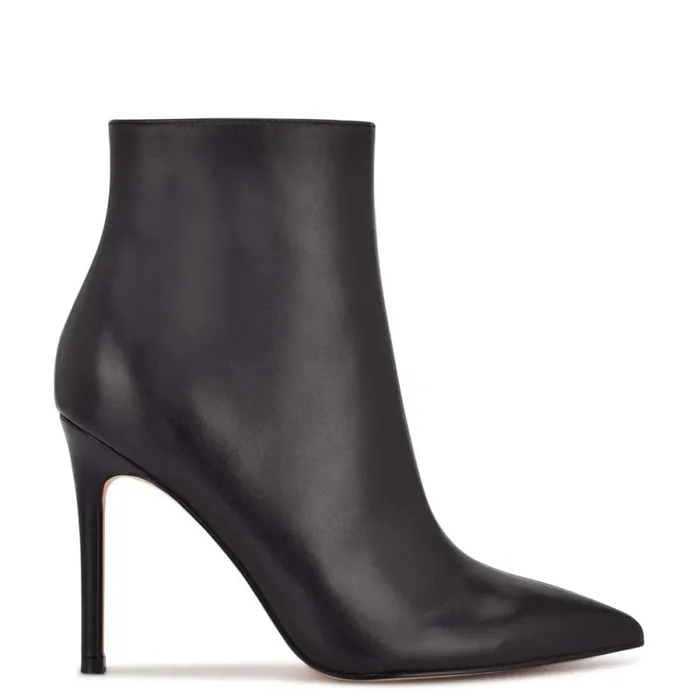 Farrah Dress Booties Black Leather Women Nine West Boots and Booties