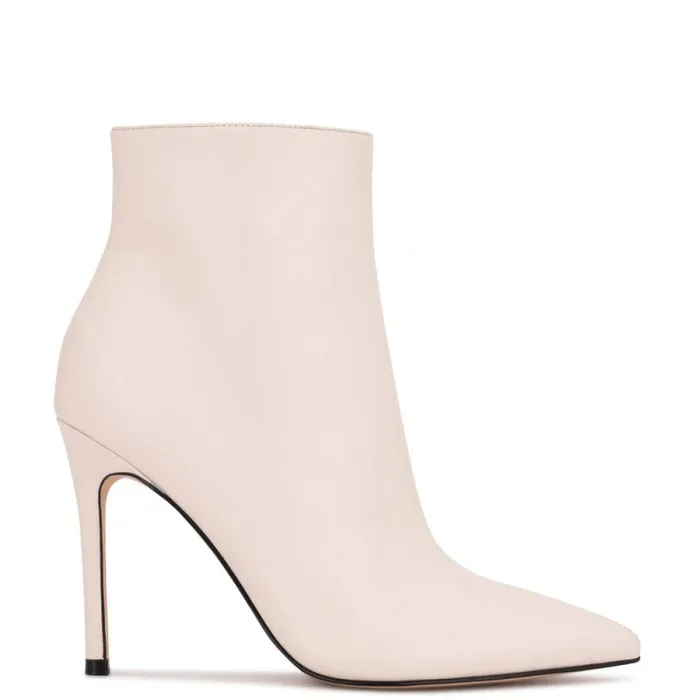 Farrah Dress Booties Chic Cream Leather Women Nine West Boots and Booties