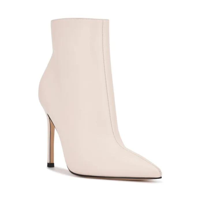 Farrah Dress Booties Chic Cream Leather Women Nine West Boots and Booties
