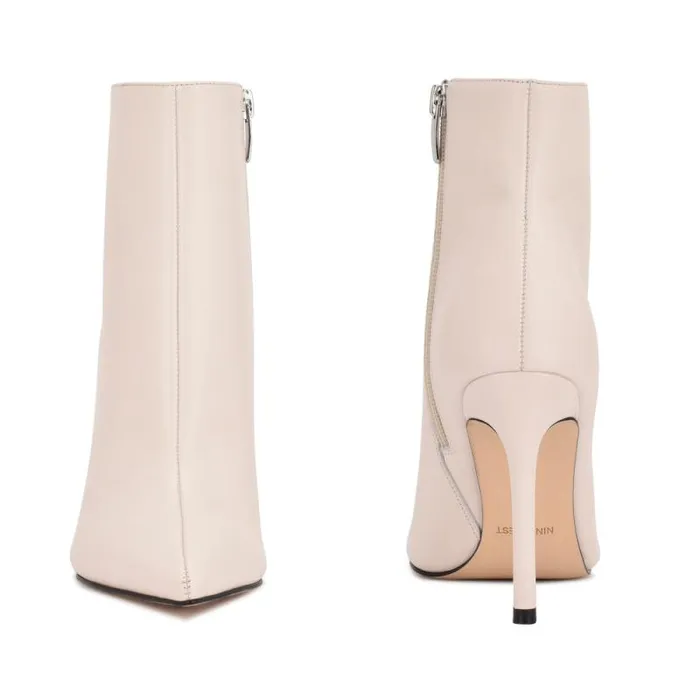 Farrah Dress Booties Chic Cream Leather Women Nine West Boots and Booties