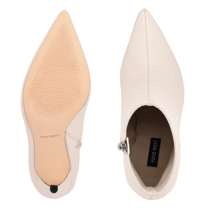 Farrah Dress Booties Chic Cream Leather Women Nine West Boots and Booties