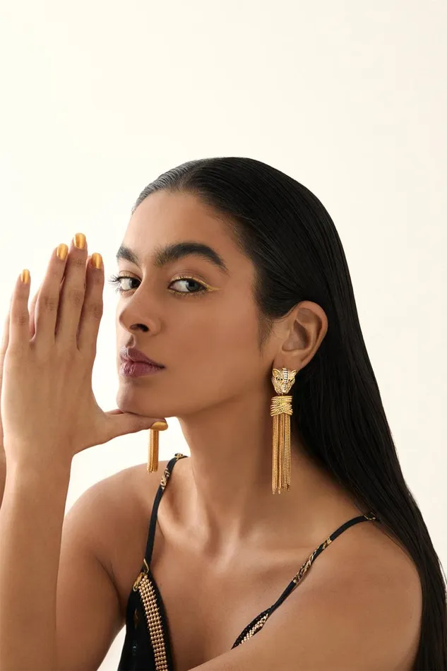 FIERCE FOLKLORE BASTET TASSEL EARRINGS GOLD Gold WomensMens Camilla Jewellery
