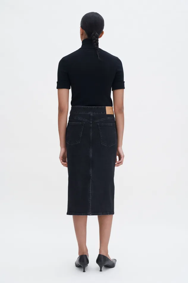 filippak Trucker Jean Skirt Black Wash Women Skirts filippak Trucker Jean Skirt Black Wash Women Skirts