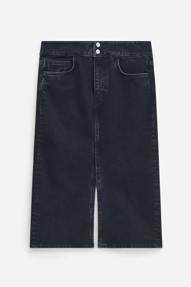 filippak Trucker Jean Skirt Black Wash Women Skirts filippak Trucker Jean Skirt Black Wash Women Skirts