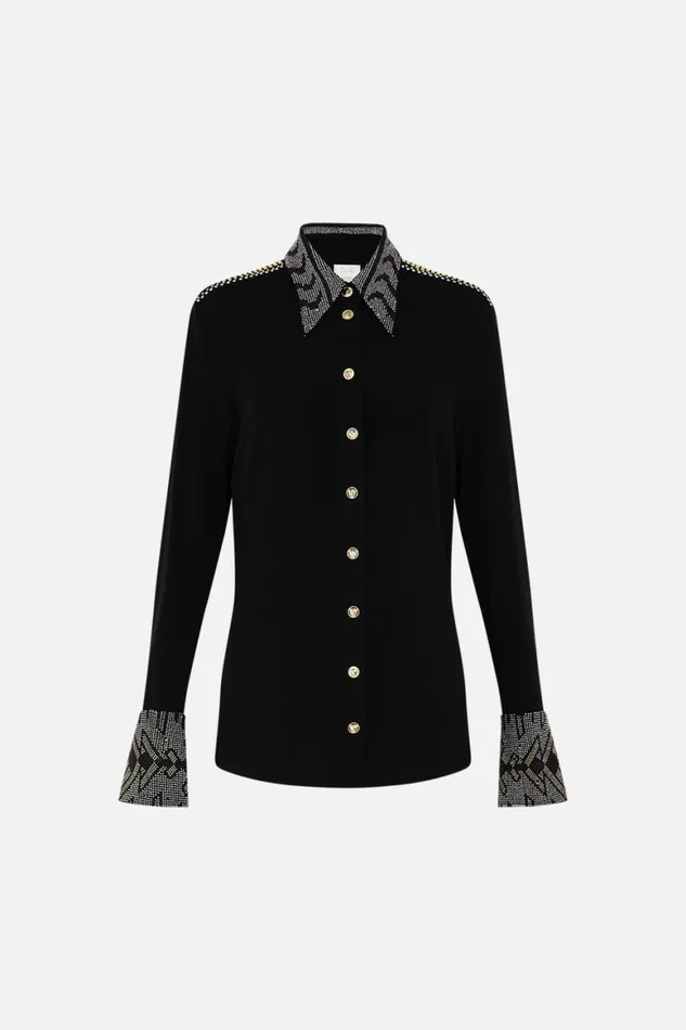 FITTED JERSEY SHIRT THEY CALLED HER NEFERTARI They Called Her Nefertari Womens Camilla Long Sleeve Tops