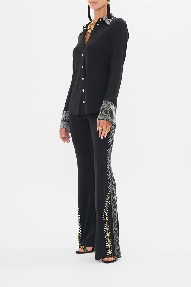 FITTED JERSEY SHIRT THEY CALLED HER NEFERTARI They Called Her Nefertari Womens Camilla Long Sleeve Tops