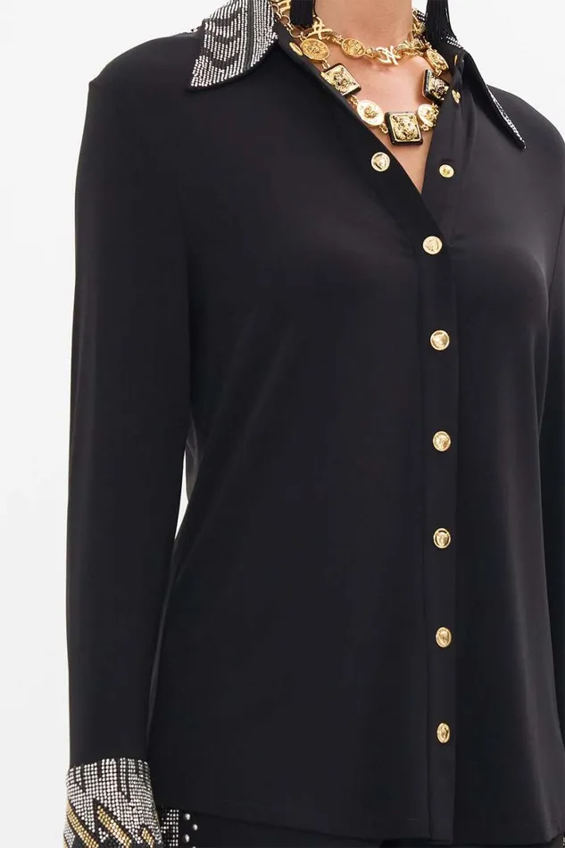 FITTED JERSEY SHIRT THEY CALLED HER NEFERTARI They Called Her Nefertari Womens Camilla Long Sleeve Tops