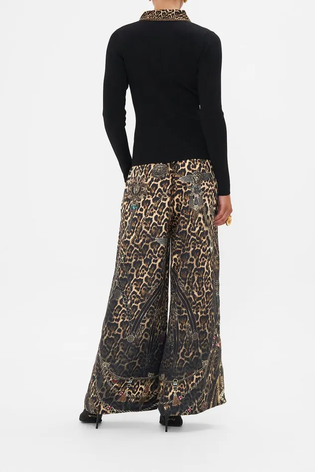 FITTED KNIT TOP WITH SILK COLLAR AMSTERGLAM Amsterglam Womens Camilla Knitwear