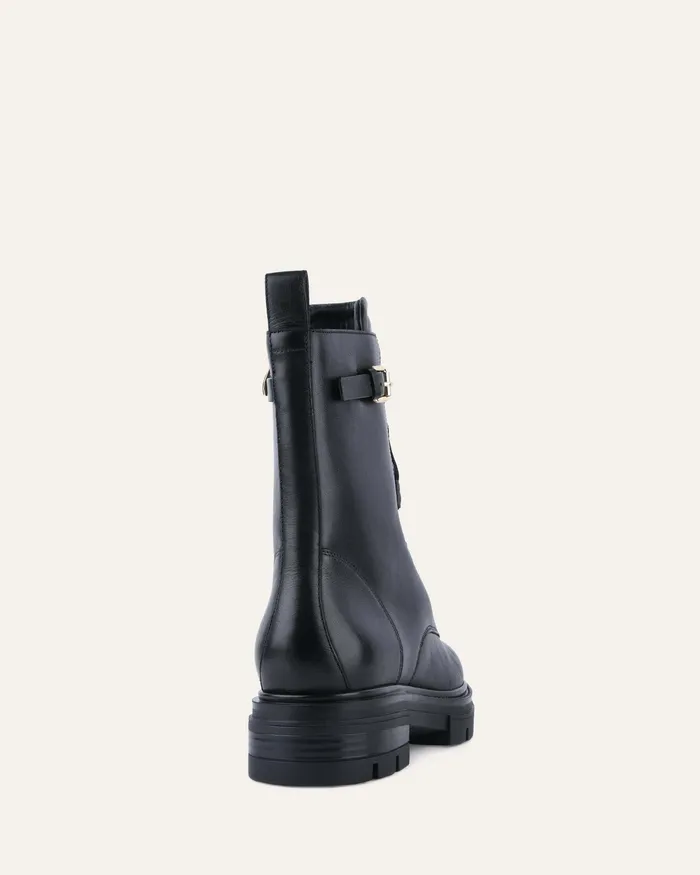 FLAT BOOTS Women Barnett flat ankle boots black leather jomercer