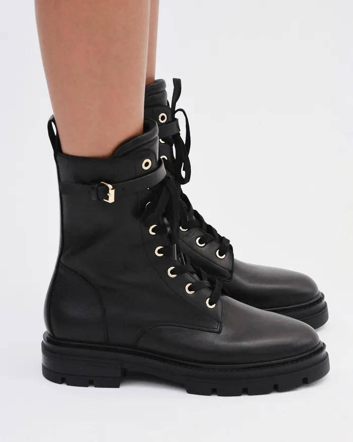 FLAT BOOTS Women Barnett flat ankle boots black leather jomercer
