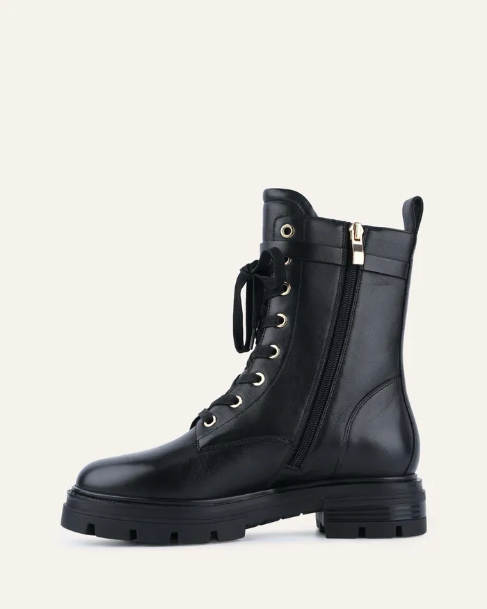 FLAT BOOTS Women Barnett flat ankle boots black leather jomercer