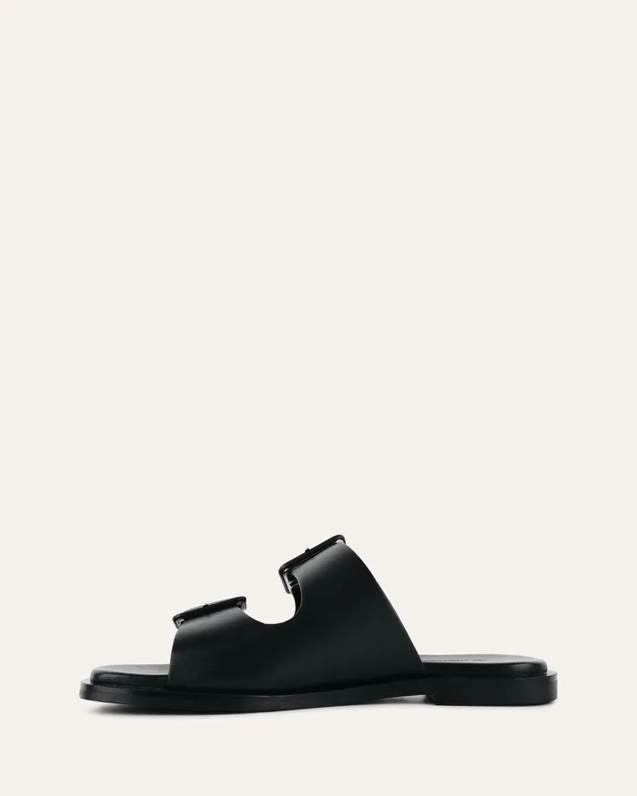 FLAT SANDALS Sebastian flat slide black leather jomercer Women