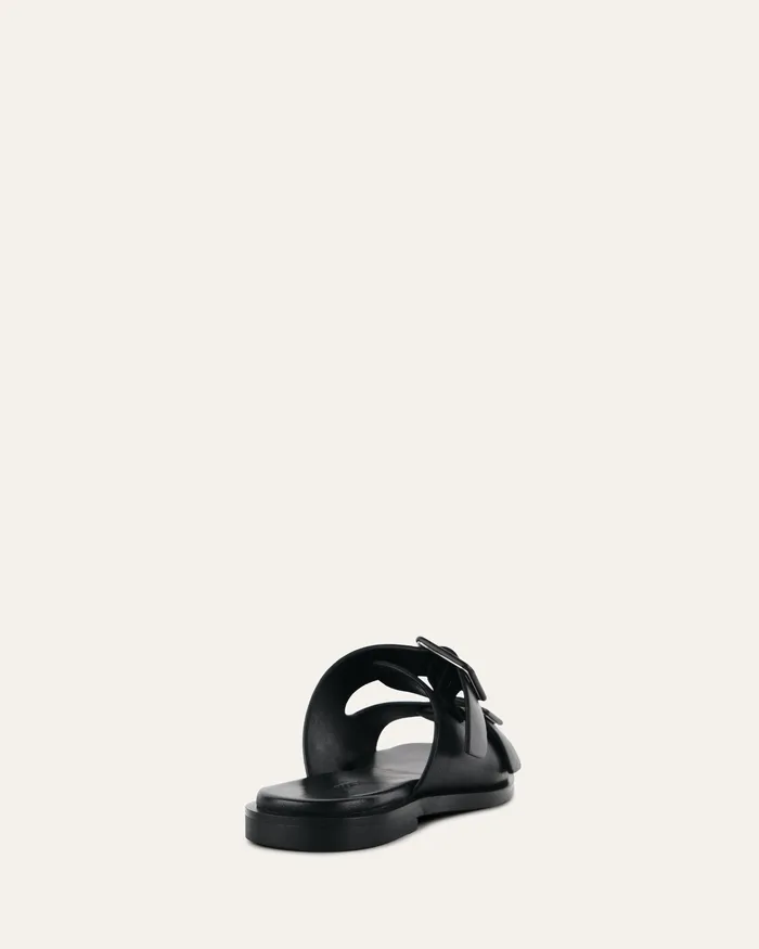 FLAT SANDALS Sebastian flat slide black leather jomercer Women