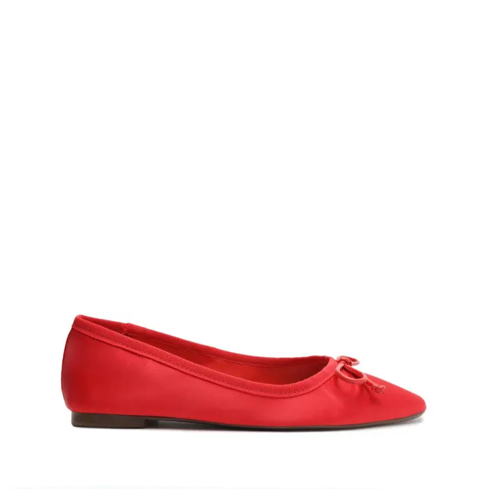 Flats Arissa Satin Flat Red Schutz Shoes Ballerinas