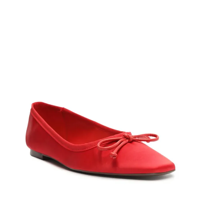 Flats Arissa Satin Flat Red Schutz Shoes Ballerinas