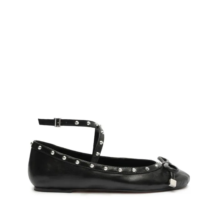 Flats Larissa Nappa Leather Flat Black Schutz Shoes Ballerinas