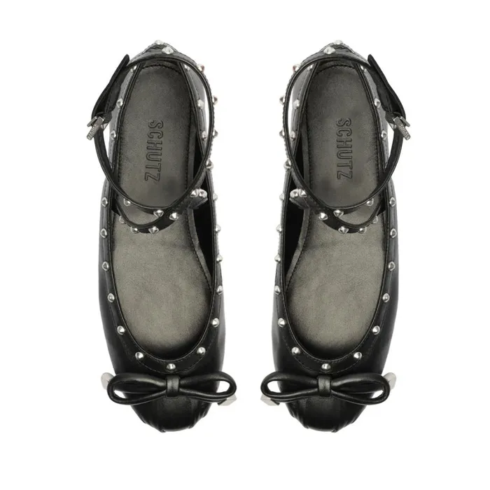 Flats Larissa Nappa Leather Flat Black Schutz Shoes Ballerinas