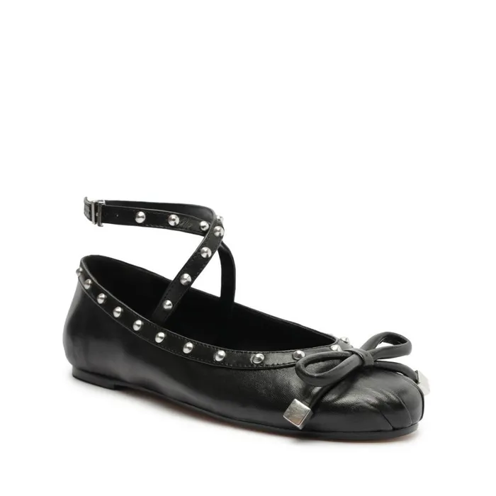 Flats Larissa Nappa Leather Flat Black Schutz Shoes Ballerinas