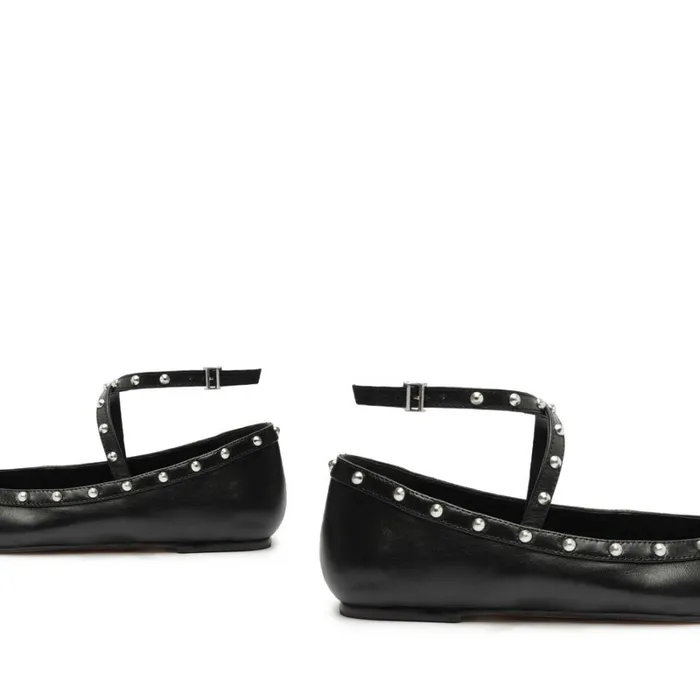 Flats Larissa Nappa Leather Flat Black Schutz Shoes Ballerinas
