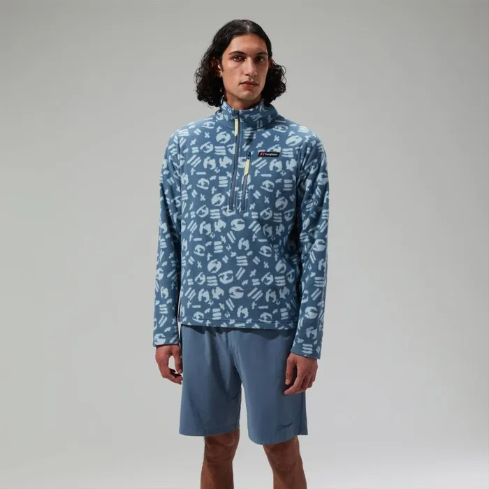Fleece MenWomen Berghaus Prism Printed Trango Half Zip Fleece Blue