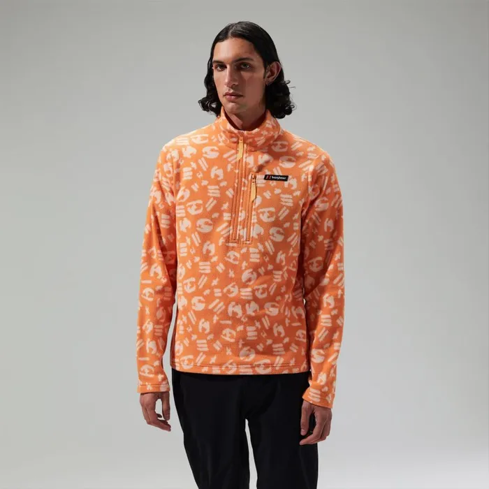 Fleece MenWomen Berghaus Prism Printed Trango Half Zip Fleece Orange