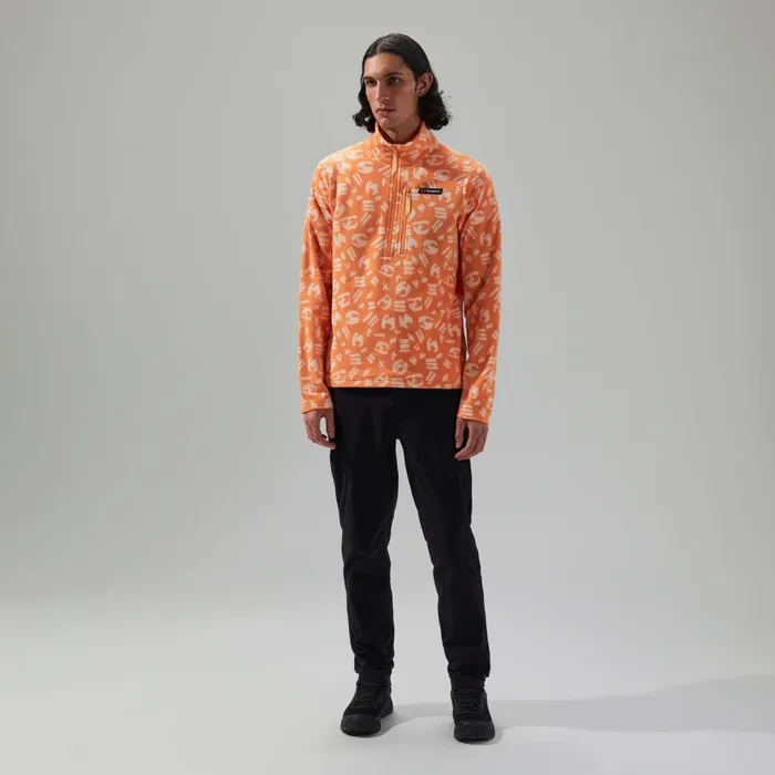 Fleece MenWomen Berghaus Prism Printed Trango Half Zip Fleece Orange