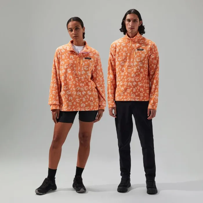 Fleece MenWomen Berghaus Prism Printed Trango Half Zip Fleece Orange