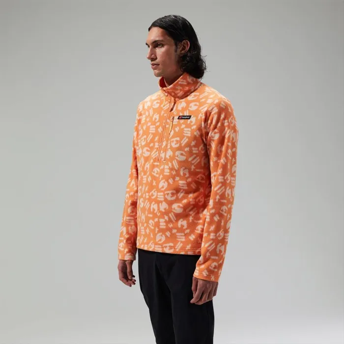 Fleece MenWomen Berghaus Prism Printed Trango Half Zip Fleece Orange