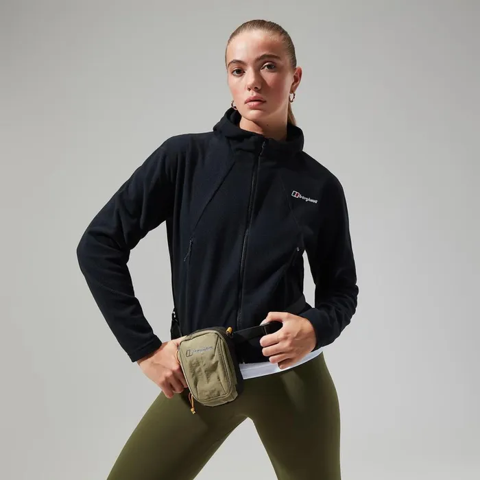 Fleece Women Berghaus Belleview Fleece Hooded Jacket 8211 Black