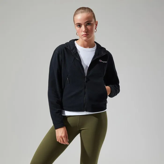 Fleece Women Berghaus Belleview Fleece Hooded Jacket 8211 Black