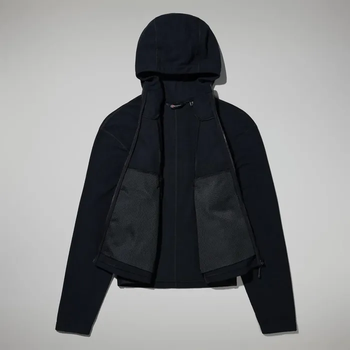 Fleece Women Berghaus Belleview Fleece Hooded Jacket 8211 Black