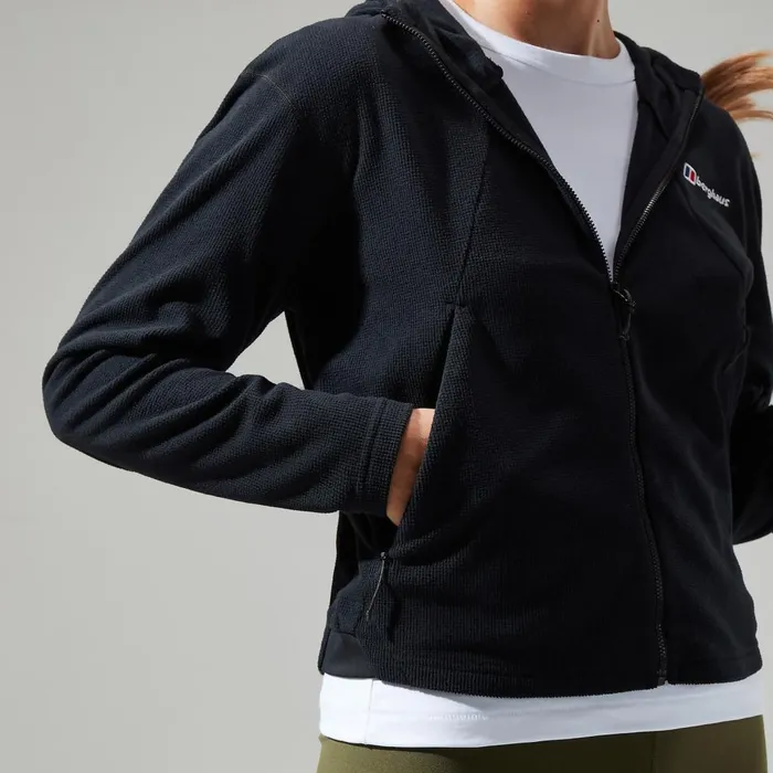 Fleece Women Berghaus Belleview Fleece Hooded Jacket 8211 Black
