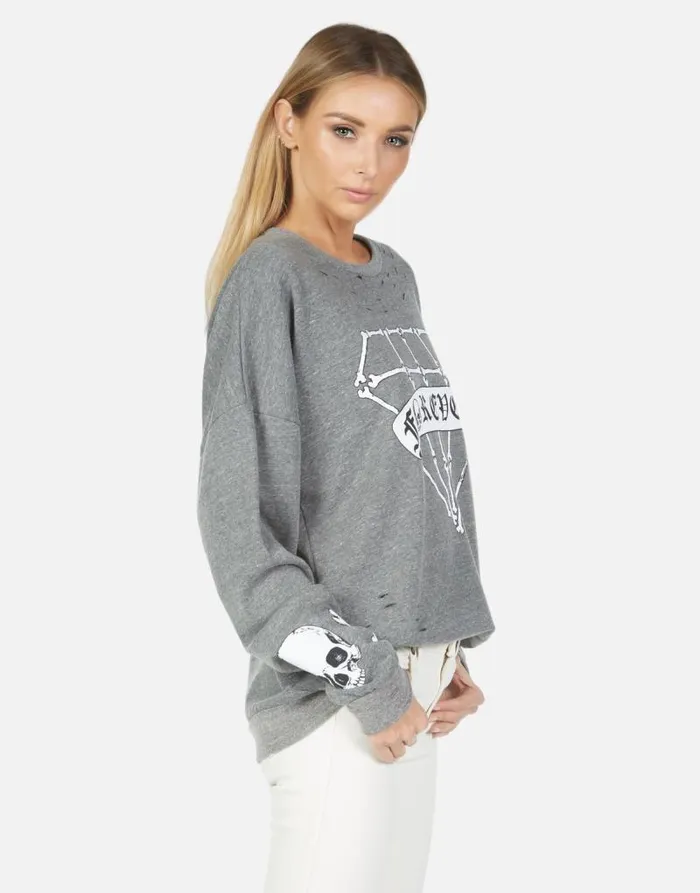 Flora Bone Diamond Heather Grey Women Lauren Moshi Long Sleeve